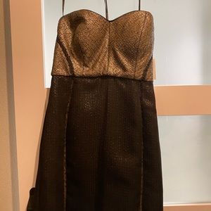 Pheobe by Kay Unger strapless black & gold dress
